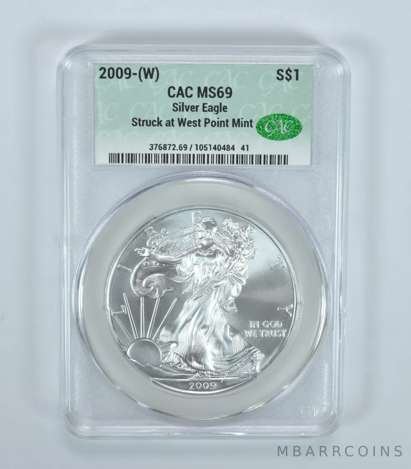 2009-(W) American Silver Eagle Struck At West Point MS69 CAC CACg