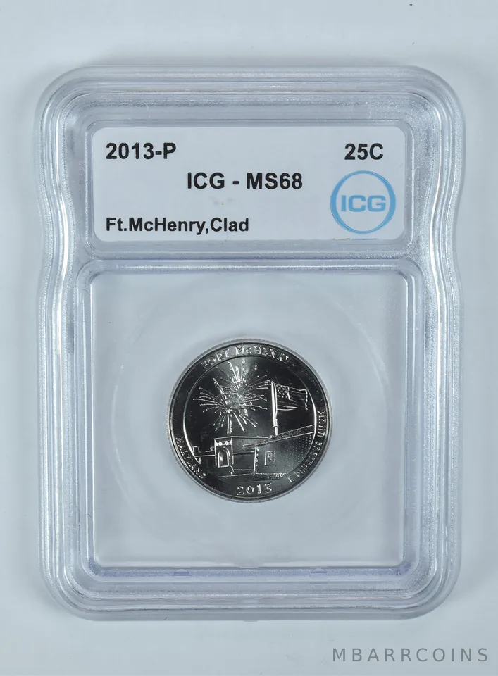 2013-P Washington Quarter ATB Fort McHenry CLAD MS68 ICG