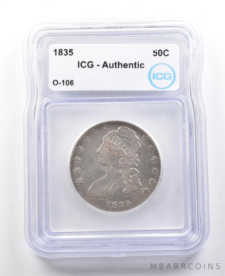 1835 Capped Bust Half Dollar O-106 Authentic ICG *3002