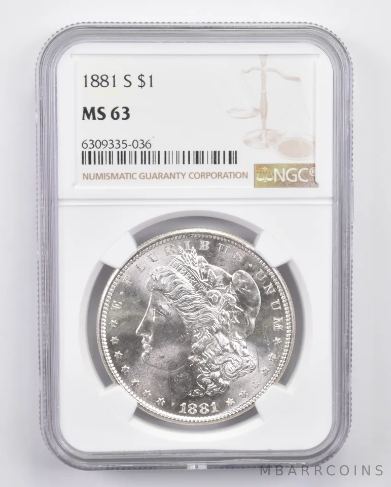 1881-S Morgan Silver Dollar San Francisco MS63 NGC