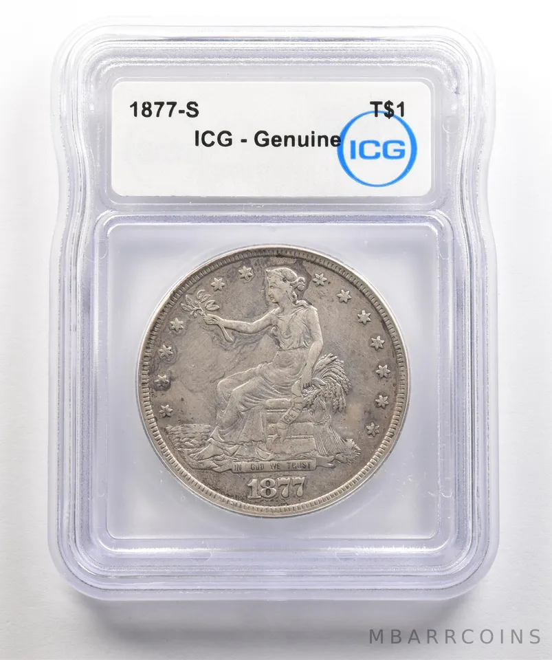 1877-S Seated Liberty Trade Dollar Genuine ICG *5388