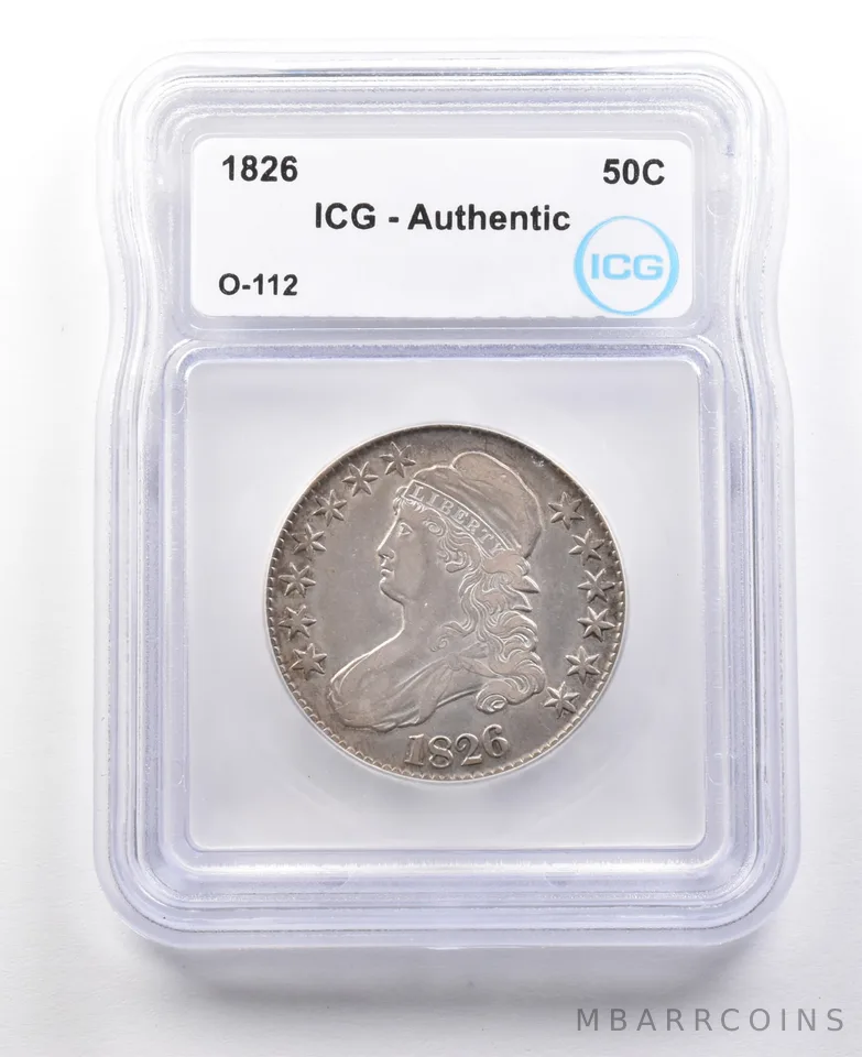 1826 Capped Bust Half Dollar O-112 Authentic ICG a2990