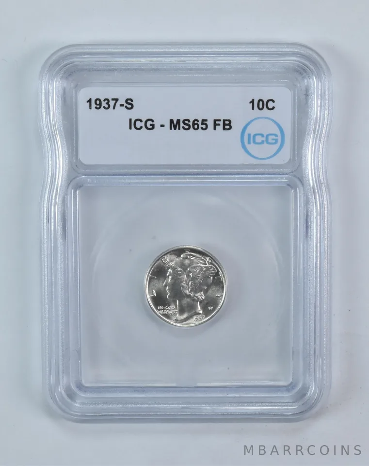 1937-S Mercury Dime MS65 FB ICG