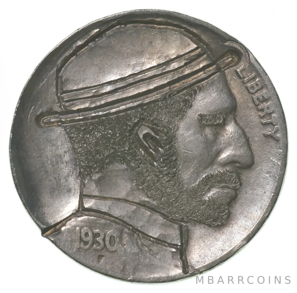 1930 Indian Head Buffalo Hobo Nickel Ellis Island Immigrant In Hat SG a6331