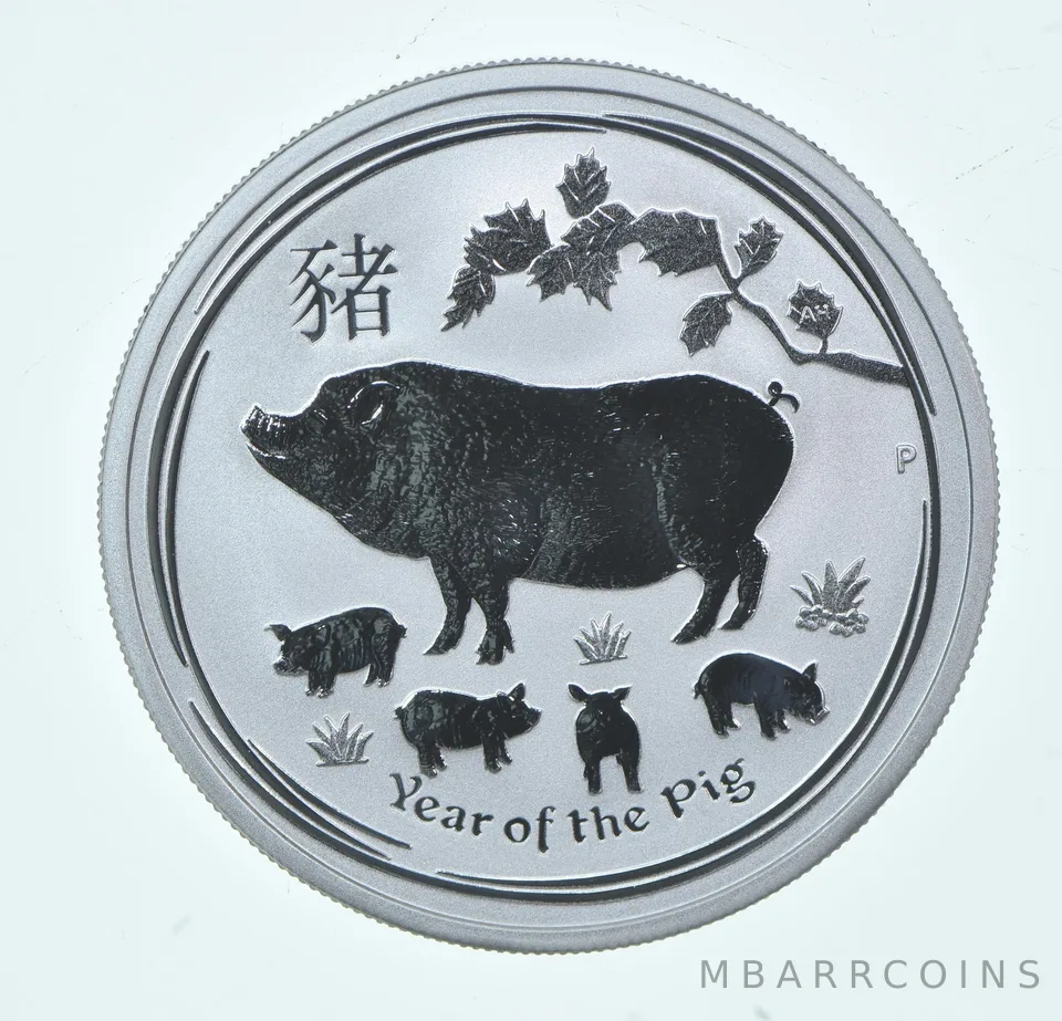 2019 P Australia 50 Cents Silver Lunar Year Of The Pig 1/2 Oz