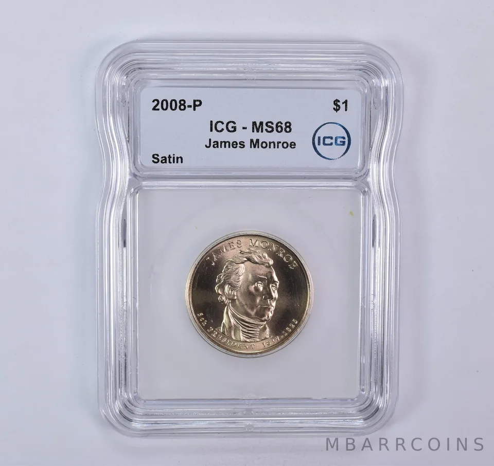2008-P Presidential $1 James Monroe SMS Satin MS68 ICG