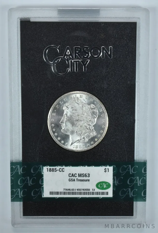 1885-CC Morgan Silver Dollar GSA Treasure MS63 CAC CACg