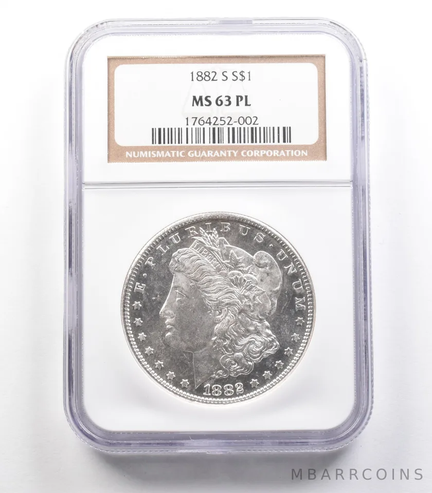 1882-S Morgan Silver Dollar MS63 PL NGC *2489