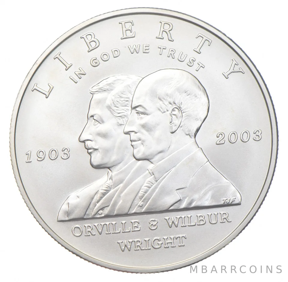 2003-P Unc First Flight Wright Brothers Commemorative Silver Dollar $1