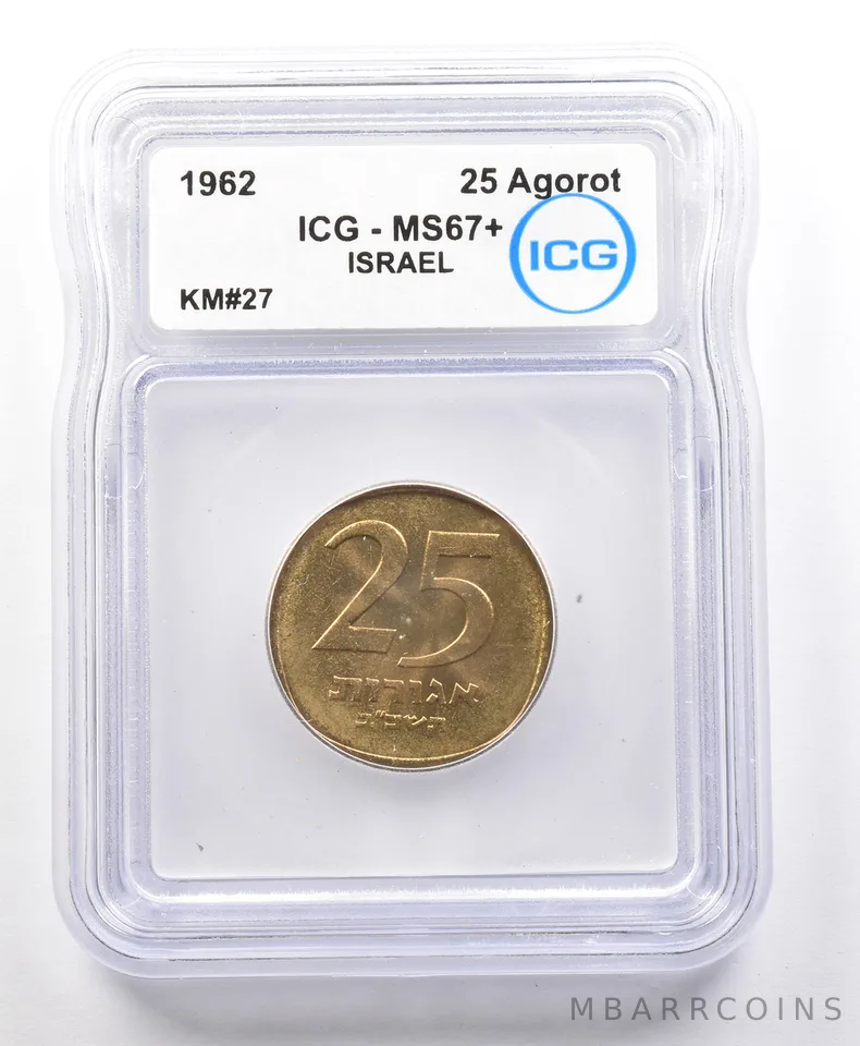 1962 Israel 25 Agorot KM#27 MS67+ ICG a4202