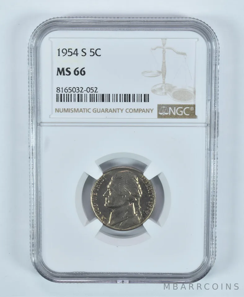 1954-S Jefferson Nickel MS66 NGC Brown Label