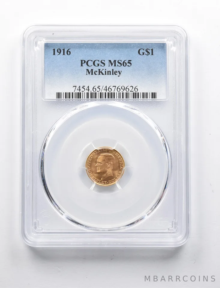 MS65 1916 $1 McKinley Gold Commemorative Dollar PCGS *1362