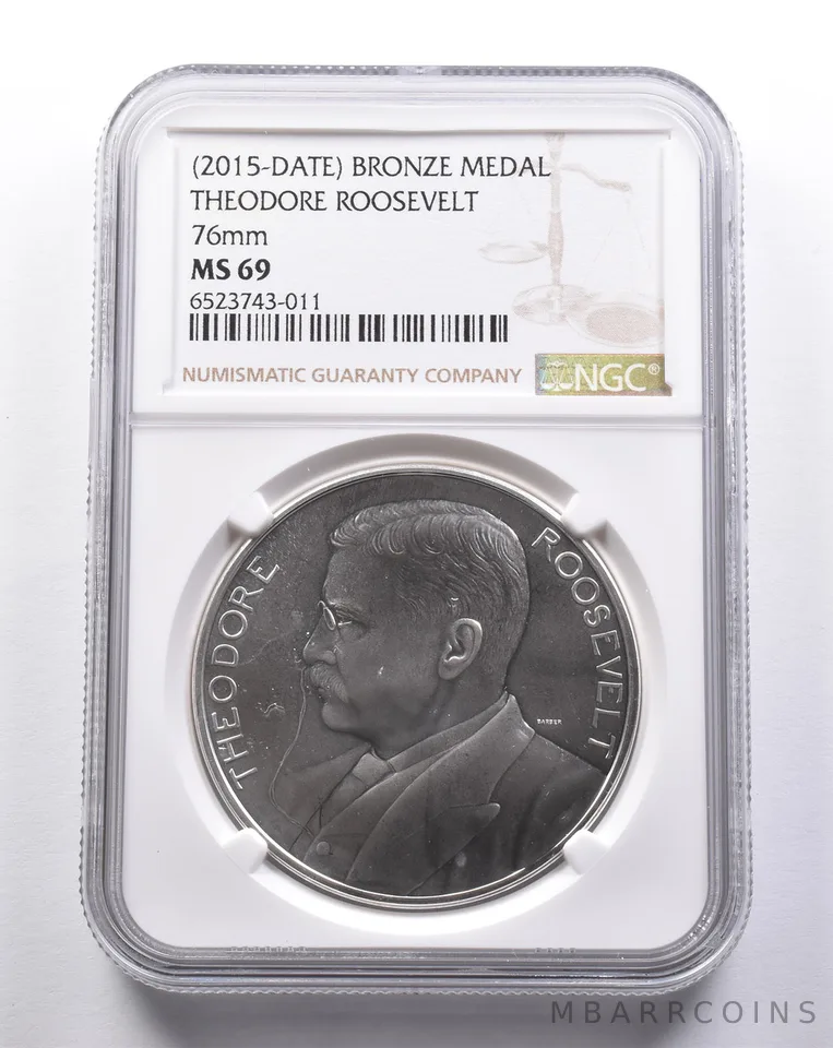 Grade Co. Error MS69 (2015-Date) Theodore Roosevelt 1 Oz Silver Medal NGC *3264