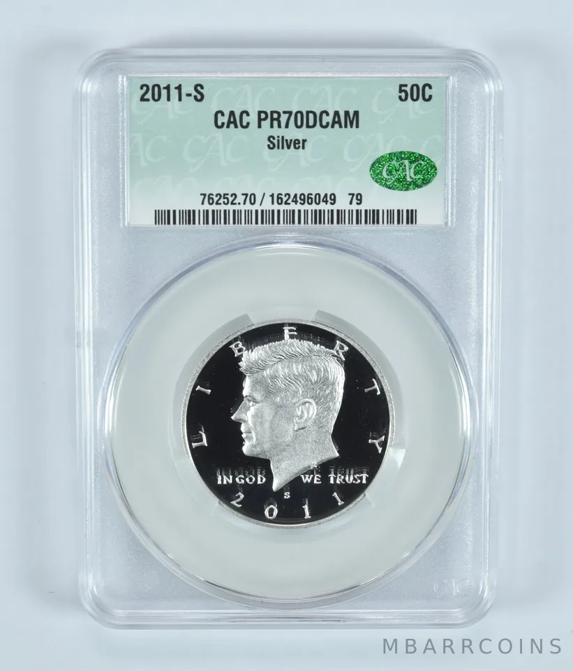 2011-S Kennedy Half Dollar Silver PR70 DCAM CAC CACg