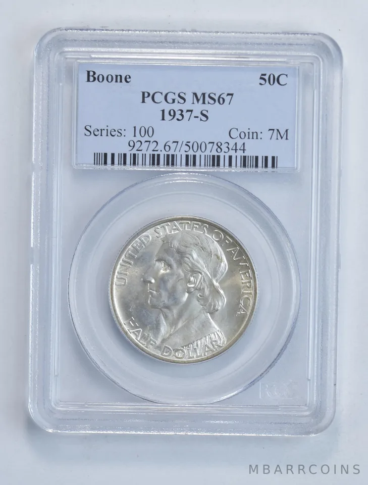 MS67 1937-S Boone Bicentennial Commemorative Half Dollar - Graded PCGS *5784