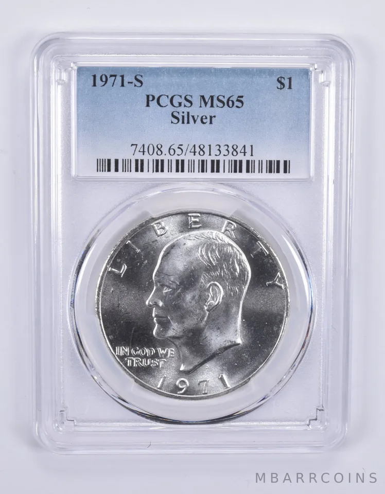 1971-S Eisenhower $1 Silver MS65 PCGS Blue Label