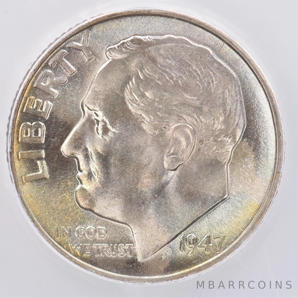 1947 Roosevelt Dime MS67+ FB ICG Beautiful Tone *0864