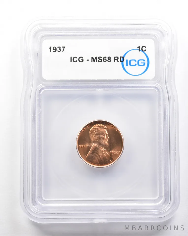 1937 Lincoln Wheat Cent MS68 RD ICG *7406