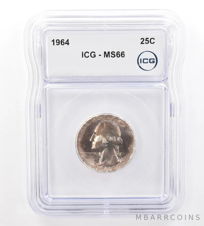 1964 Washington Quarter MS66 ICG Beautiful Tone a7358