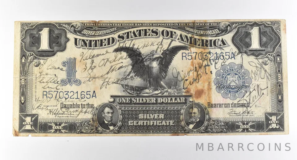 1899 $1 Silver Certificate Large Note Blue Seal Short Snorter *2875