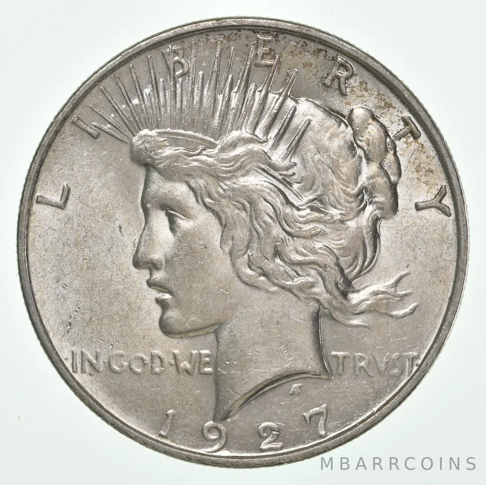 (1) BU 1927-D Peace Silver Dollar $1 Unc MS 90% - Denver Mint