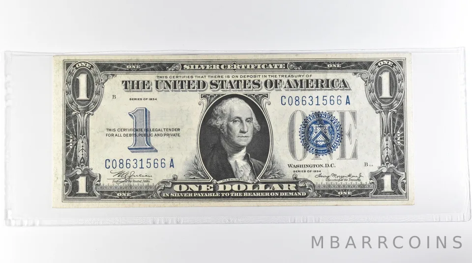 1934 $1 Silver Certificate Blue Seal *7068