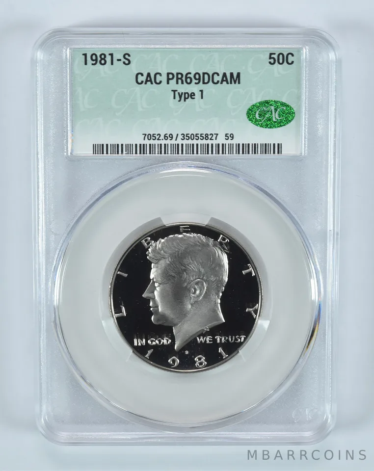 1981-S Kennedy Half Dollar Type 1 PR69 DCAM CAC CACg