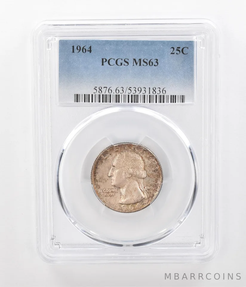 1964 Washington Quarter MS63 PCGS Beautiful Tone a1125