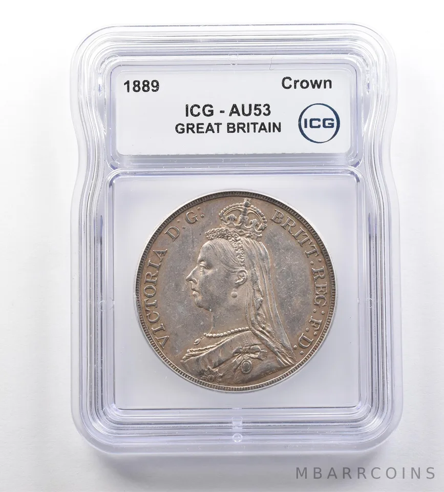 1889 Great Britain Crown AU53 ICG *7651