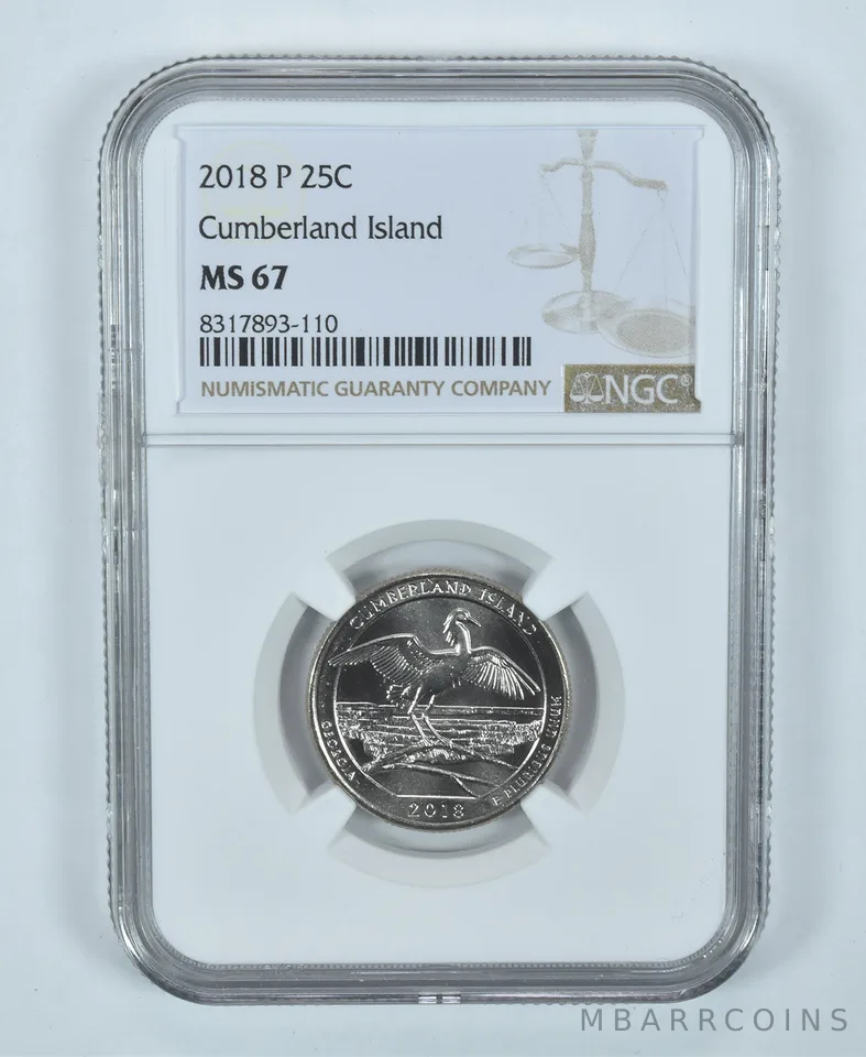 2018-P Washington Quarter Cumberland Island America The Beautiful MS67 NGC