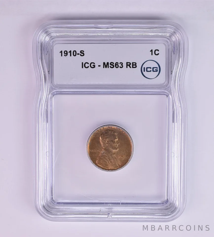 1910-S Lincoln Wheat Cent MS63 RB ICG Beautiful Tone *1248