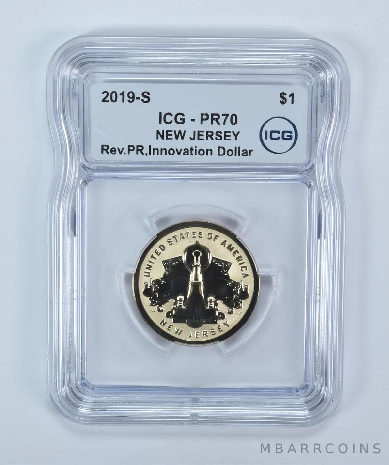 2019-S Innovation $1 Edison Lightbulb NJ Reverse PR70 ICG