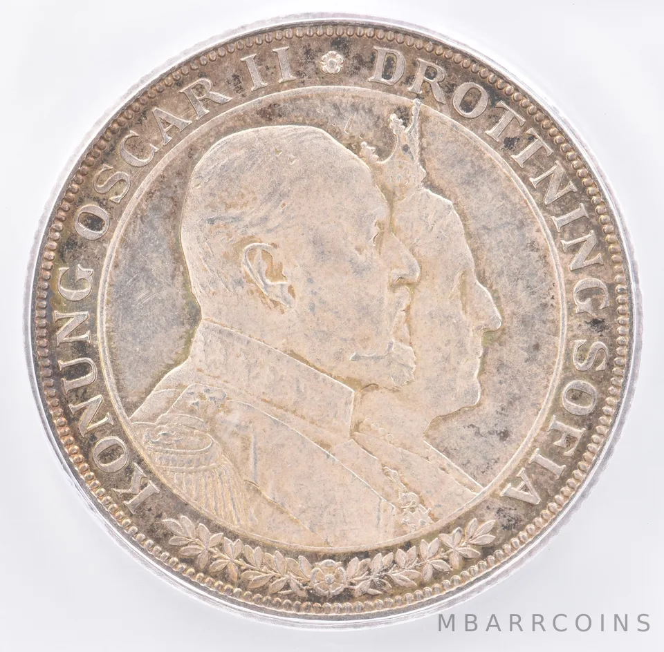 1907 Sweden 2 Kronor KM#776 MS64 ICG Beautiful Tone *1917