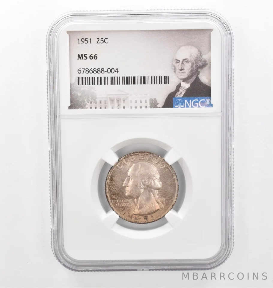 1951 Washington Quarter MS66 NGC Beautiful Tone *2298
