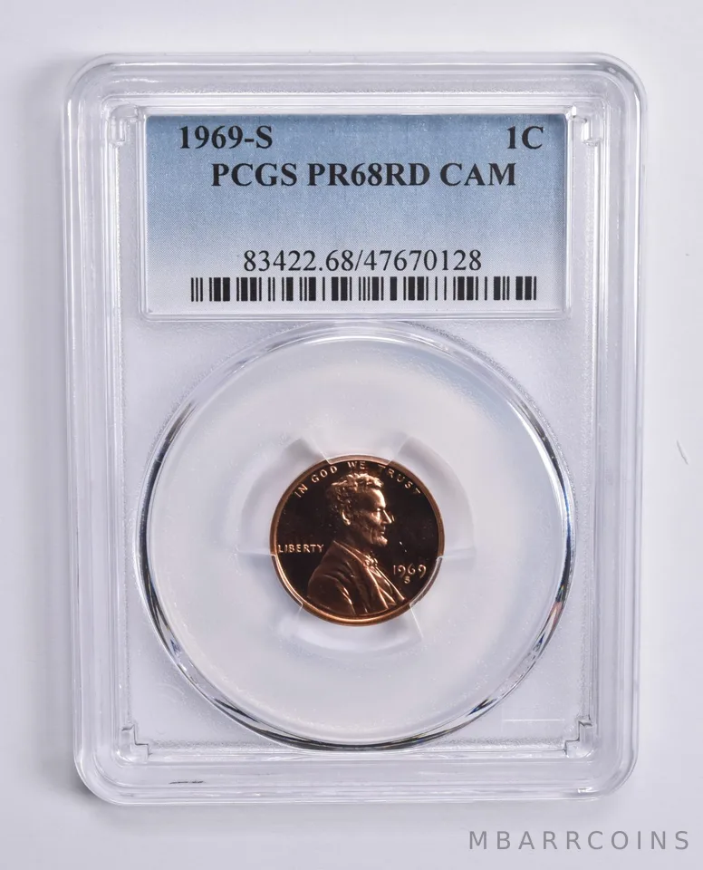 1969-S Lincoln Memorial Cent PR68 RD CAM PCGS Blue Lbl