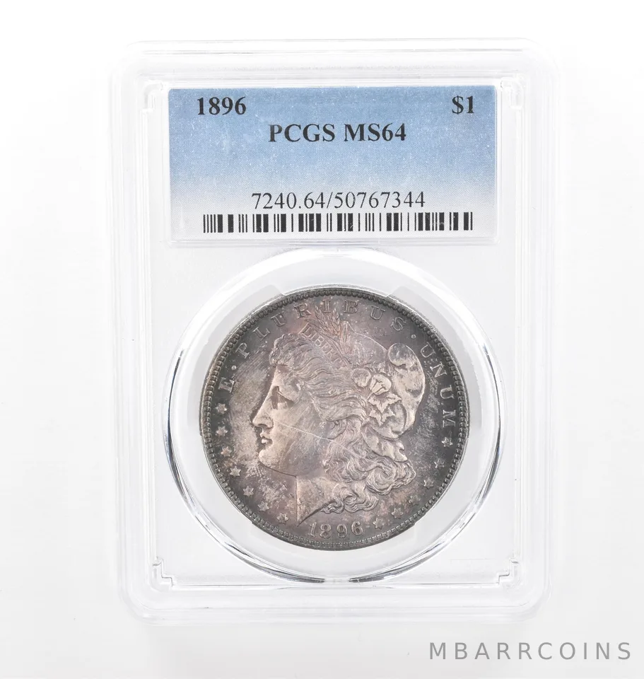 1896 Morgan Silver Dollar MS64 PCGS Beautiful Tone *2094
