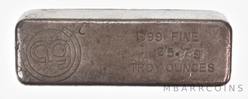 25.79 Troy Oz Silver Great American Bar *0979