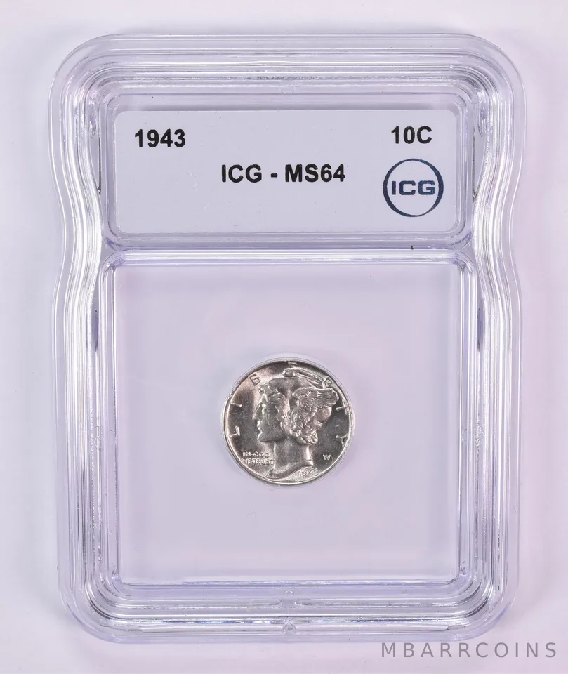 1943 Mercury Dime MS64 ICG