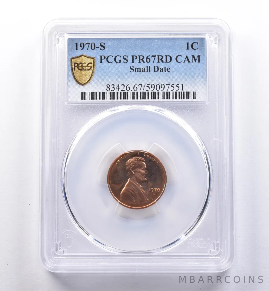 1970-S Lincoln Memorial Cent Small Date PR67 RD CAM PCGS a8544