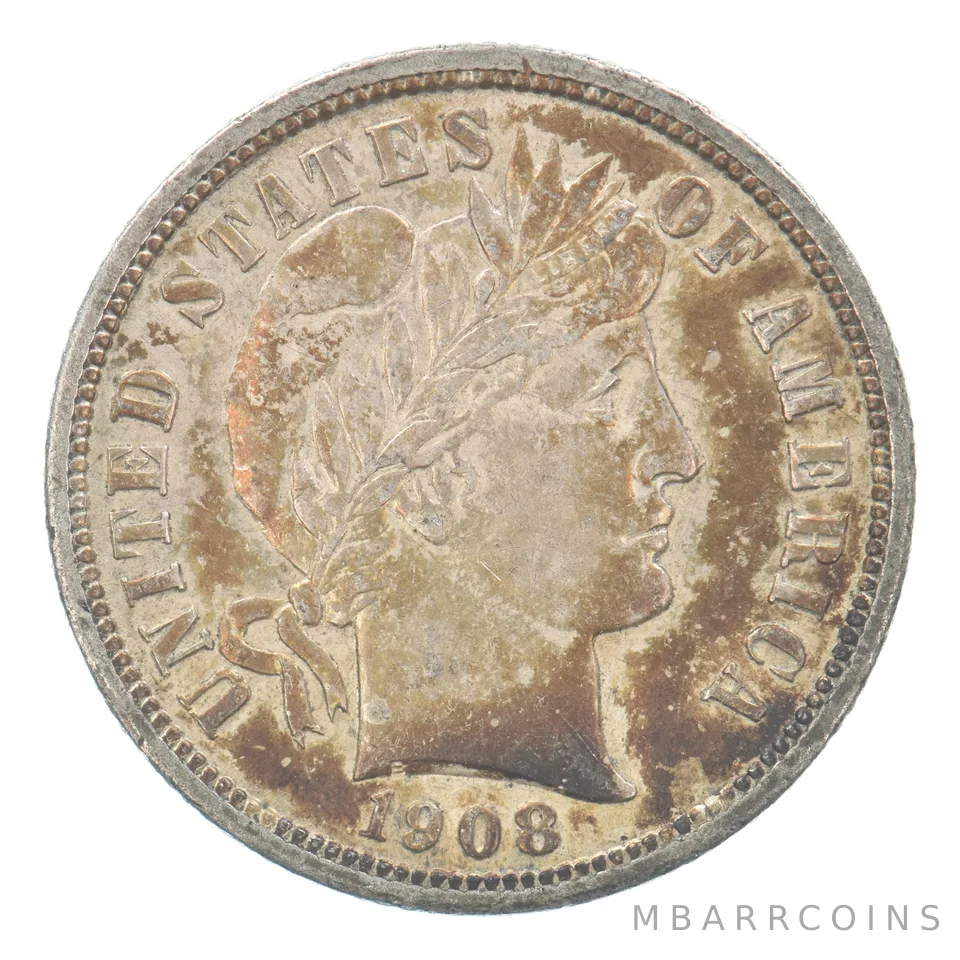 1908 Barber Dime Beautiful Tone *2455
