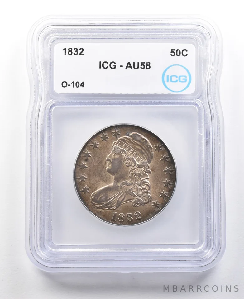 1832 Capped Bust Half Dollar O-104 AU58 ICG *3051