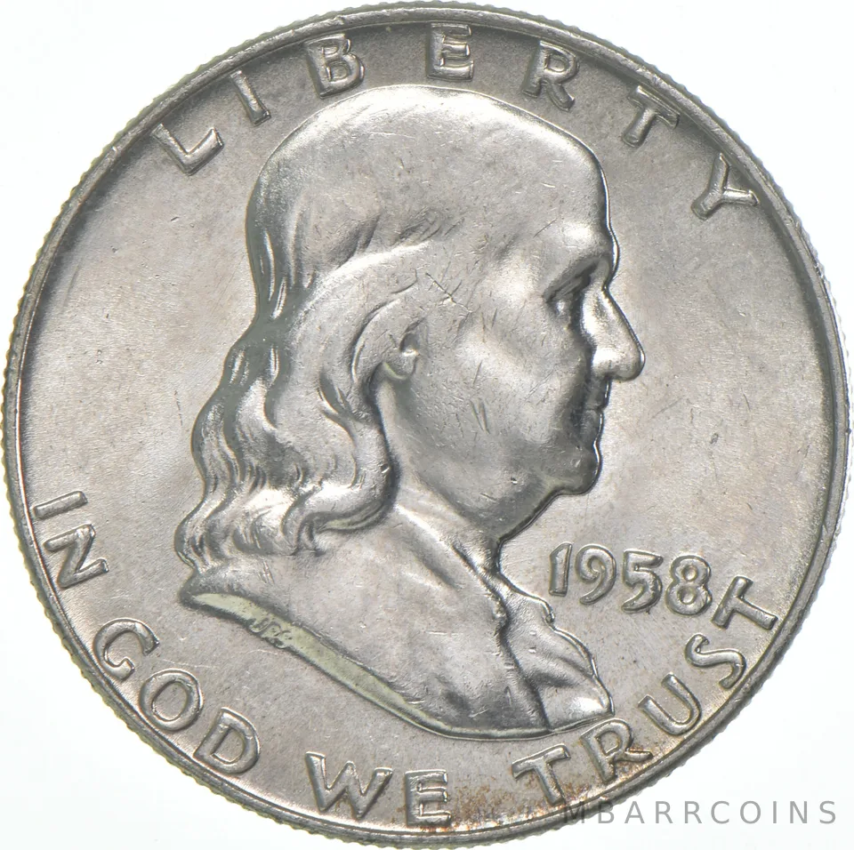 1958-D Franklin Half Dollar AU 90% Silver