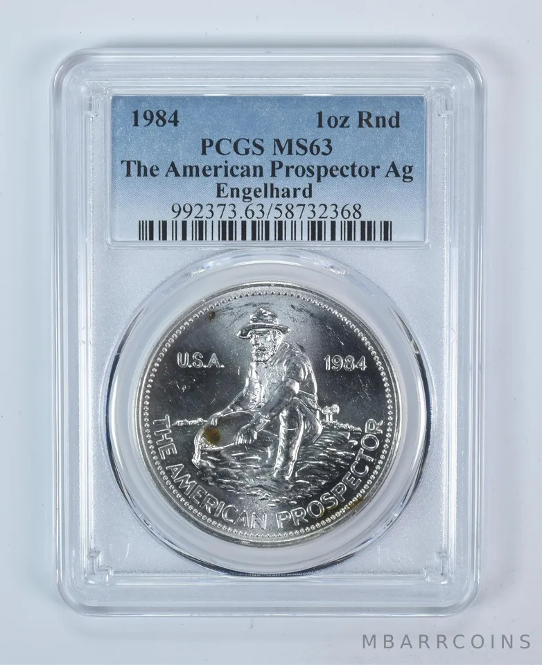 1984 Engelhard Prospector 1 Oz Silver Round MS63 PCGS