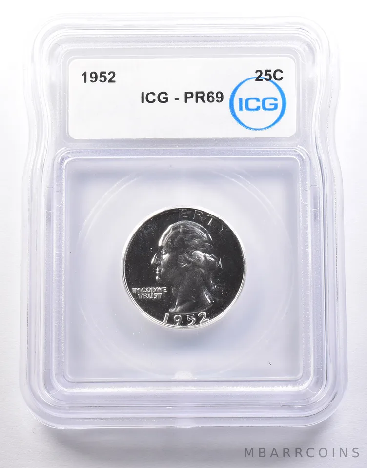 1952 Washington Quarter PR69 ICG