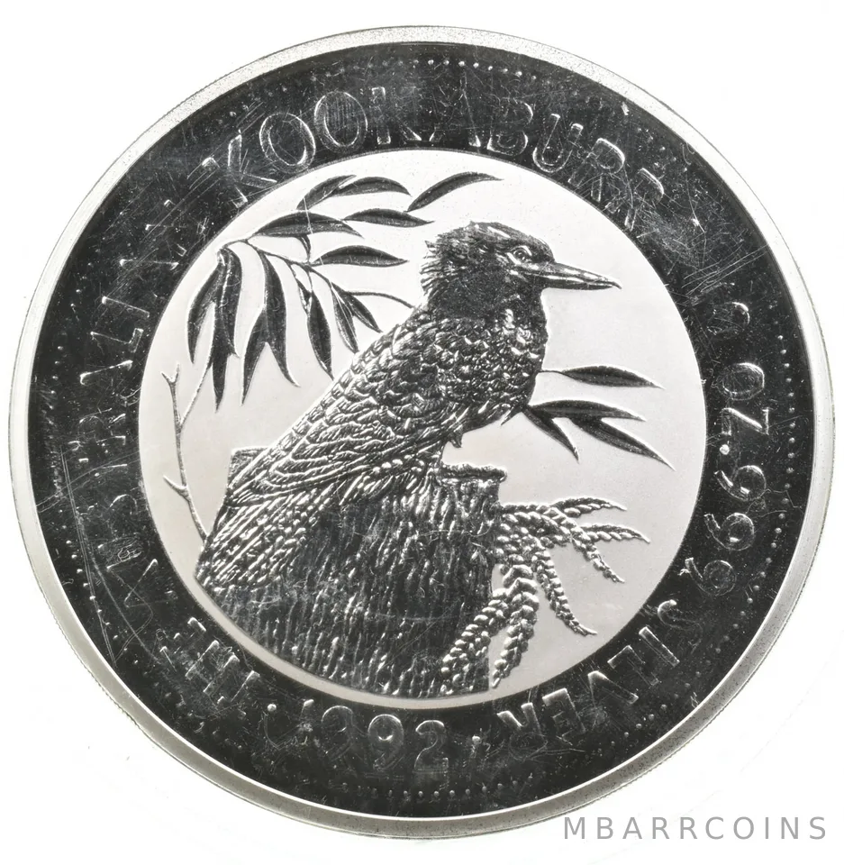 1992 Australia 10 Dollars 10 Oz Silver Kookaburra *2519