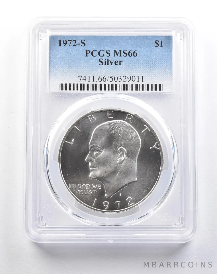 1972-S Eisenhower Dollar Silver Peg Leg MS66 PCGS a5306