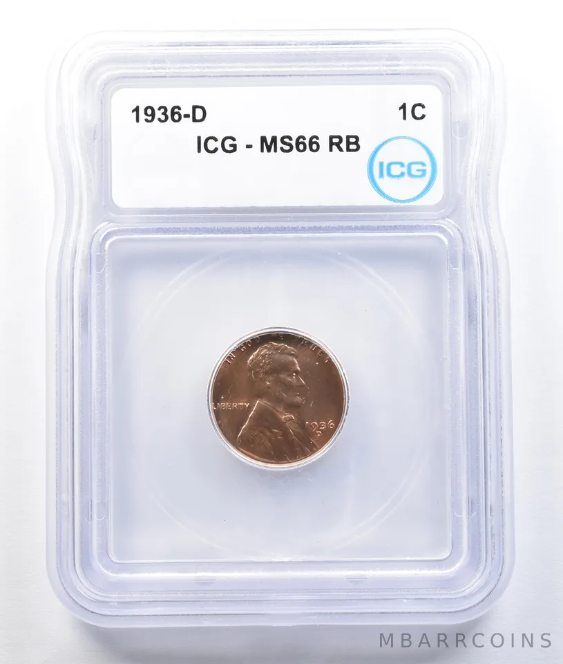 1936-D Lincoln Wheat Cent MS66 RB ICG a1480