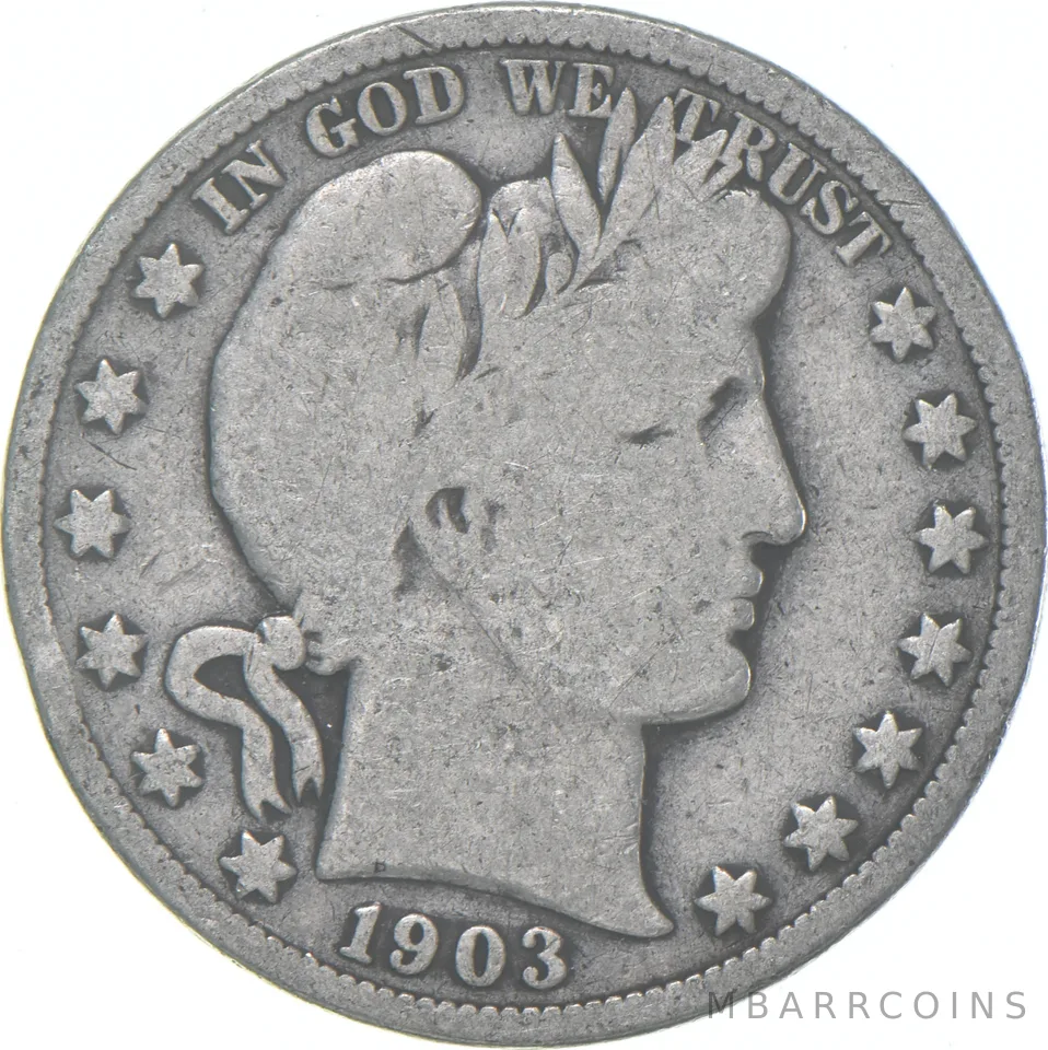 1903-S Barber Half Dollar Average Circ 90% Silver