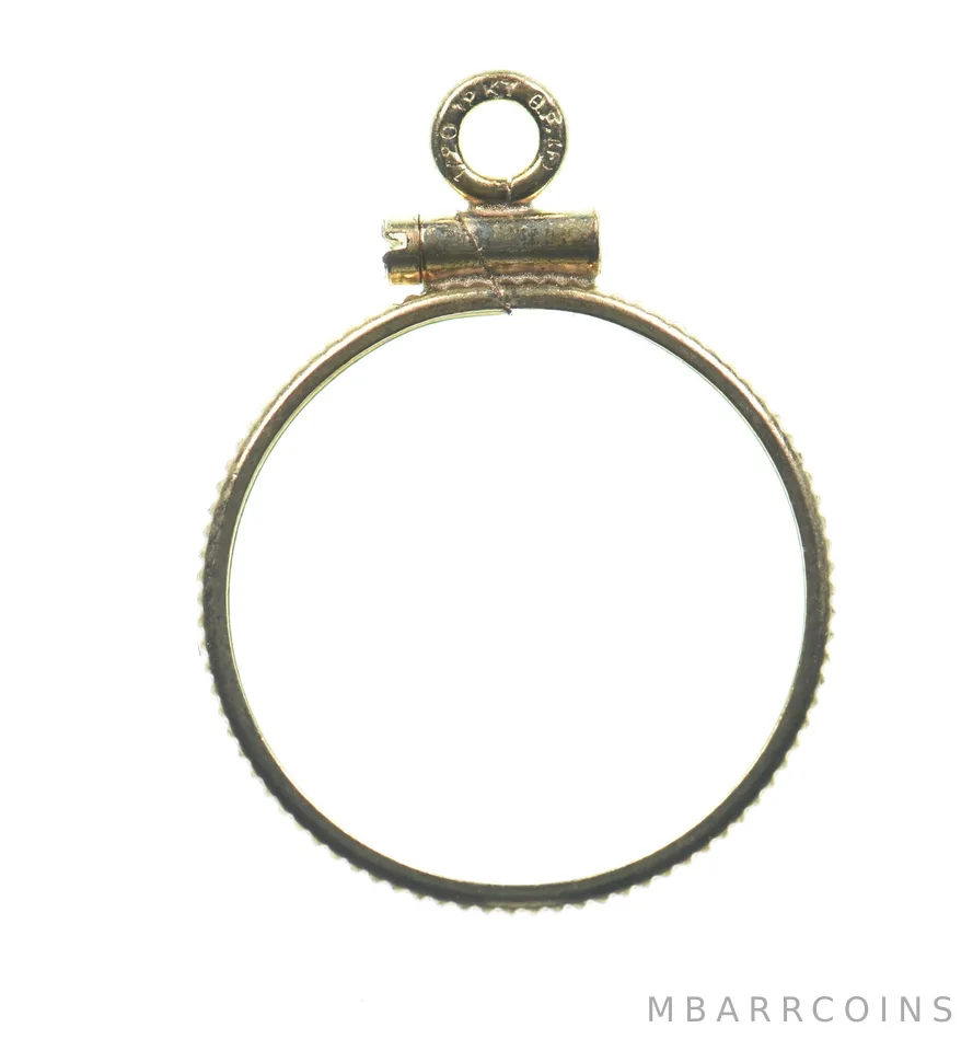 14K 16mm Gold Filled US Half Dime Coin Bezel Pendant Frame Edge *1374