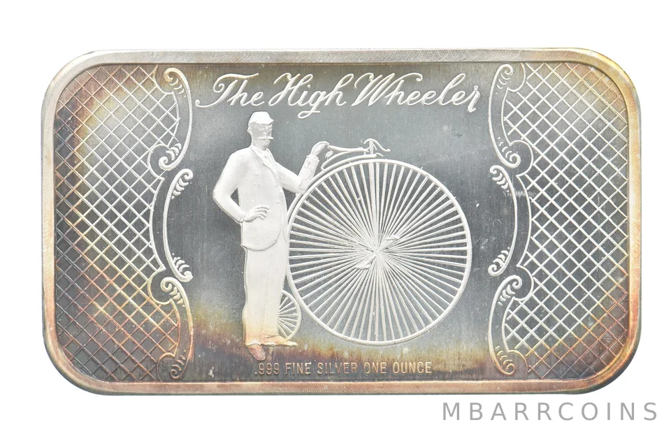 Madison Mint Silver Bicycle Art Bar The High Wheeler Beautiful Tone *9760